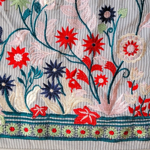 Chris & Carol Embroidered Floral Top Smock Women's Medium Boho - Picture 2 of 8